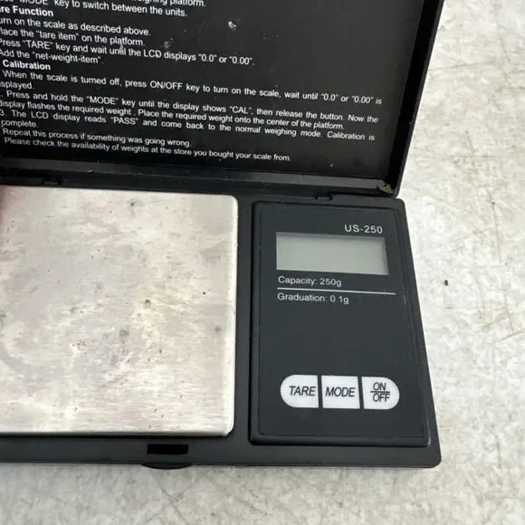 US-250 250g x0.1g DIGITAL JEWELRY SCALE FROM US BALANCE - Picture 3 of 7